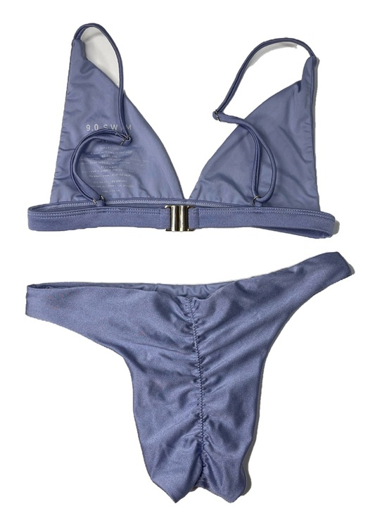 9.0 swim Other - Metallic Tulum Bikini Set Silver Hardware Scrunch Detail 9.0 Swim